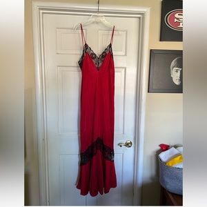 Vintage long Red Lingerie Dress
